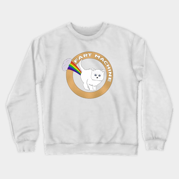 Fart Machine - Funny Cat Rainbow Crewneck Sweatshirt by DiegoCarvalho